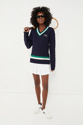 Marine Classic Cable Knit Tennis Sweater